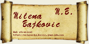 Milena Bajković vizit kartica